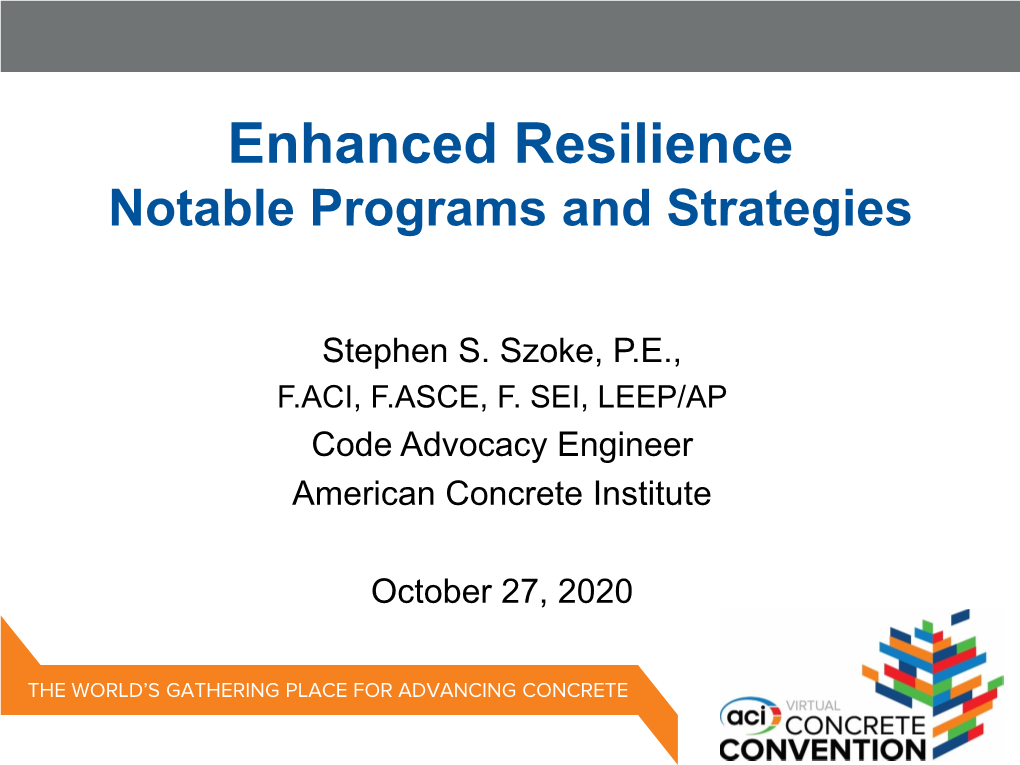 Enhanced Resilience Notable Programs and Strategies