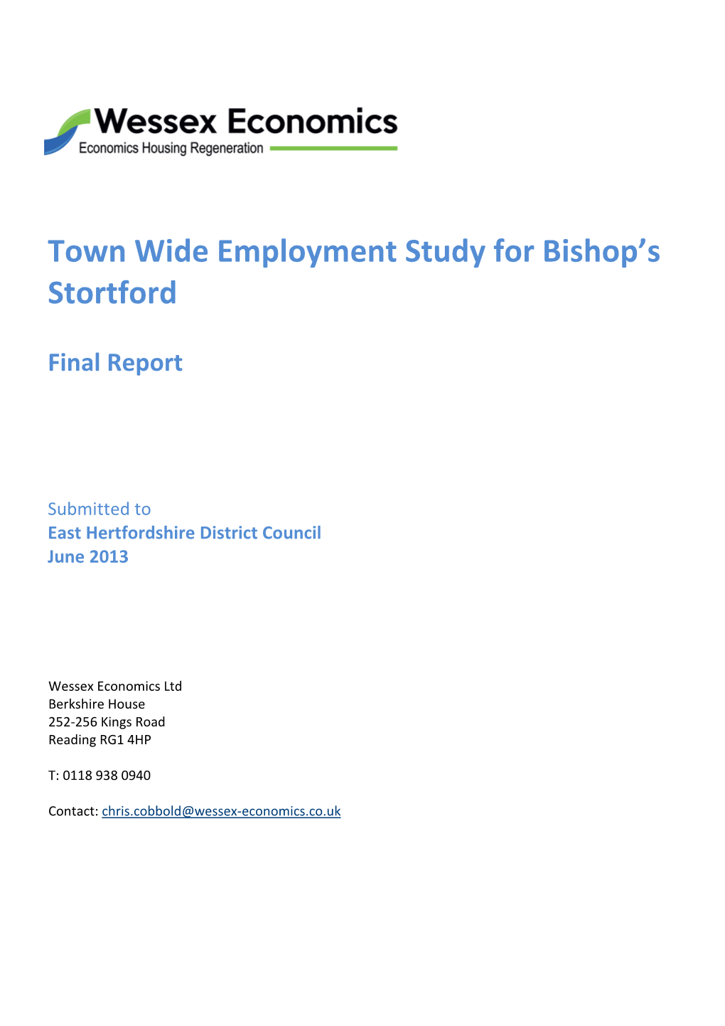 Town Wide Employment Study for Bishop's Stortford