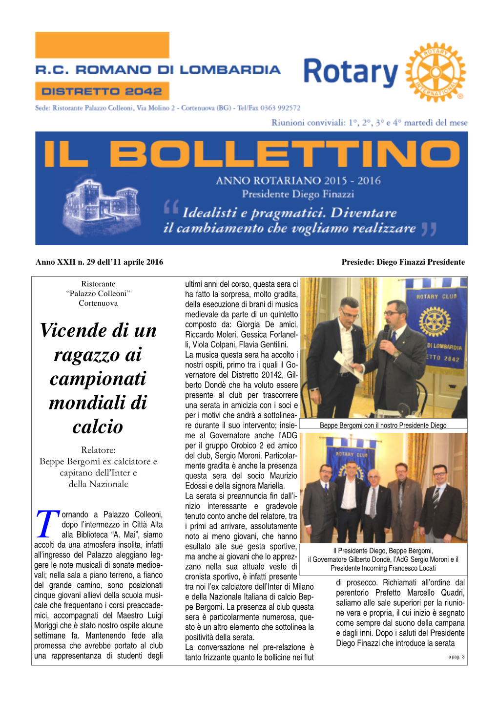 N. 29 Dell'11 Aprile 2016