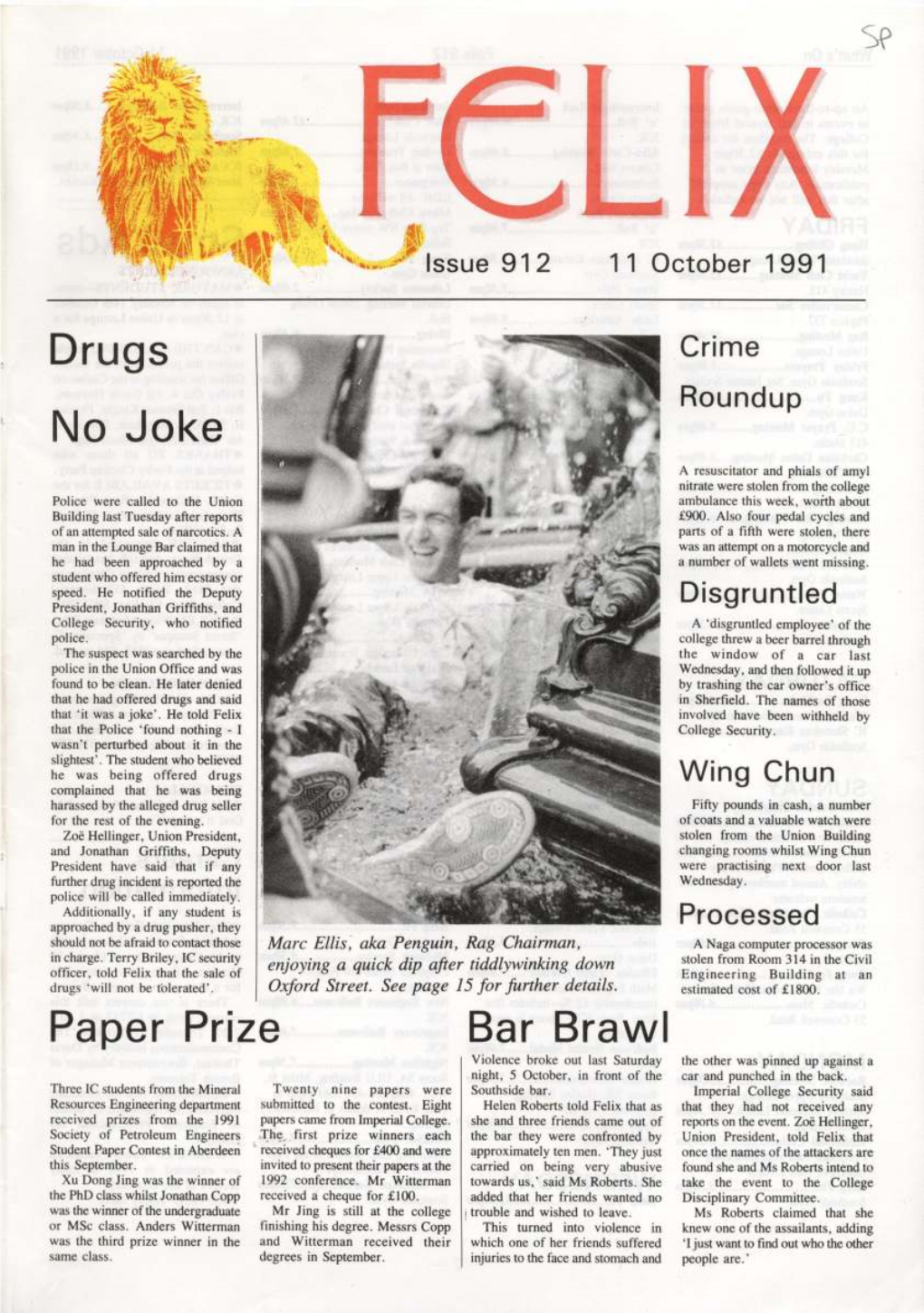 Felix Issue 0888, 1991