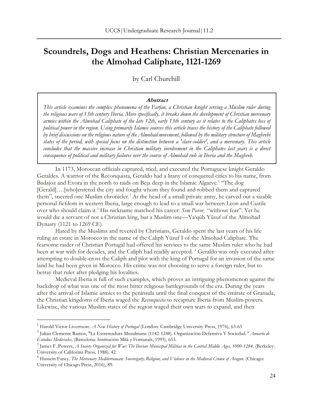 Christian Mercenaries in the Almohad Caliphate, 1121-1269