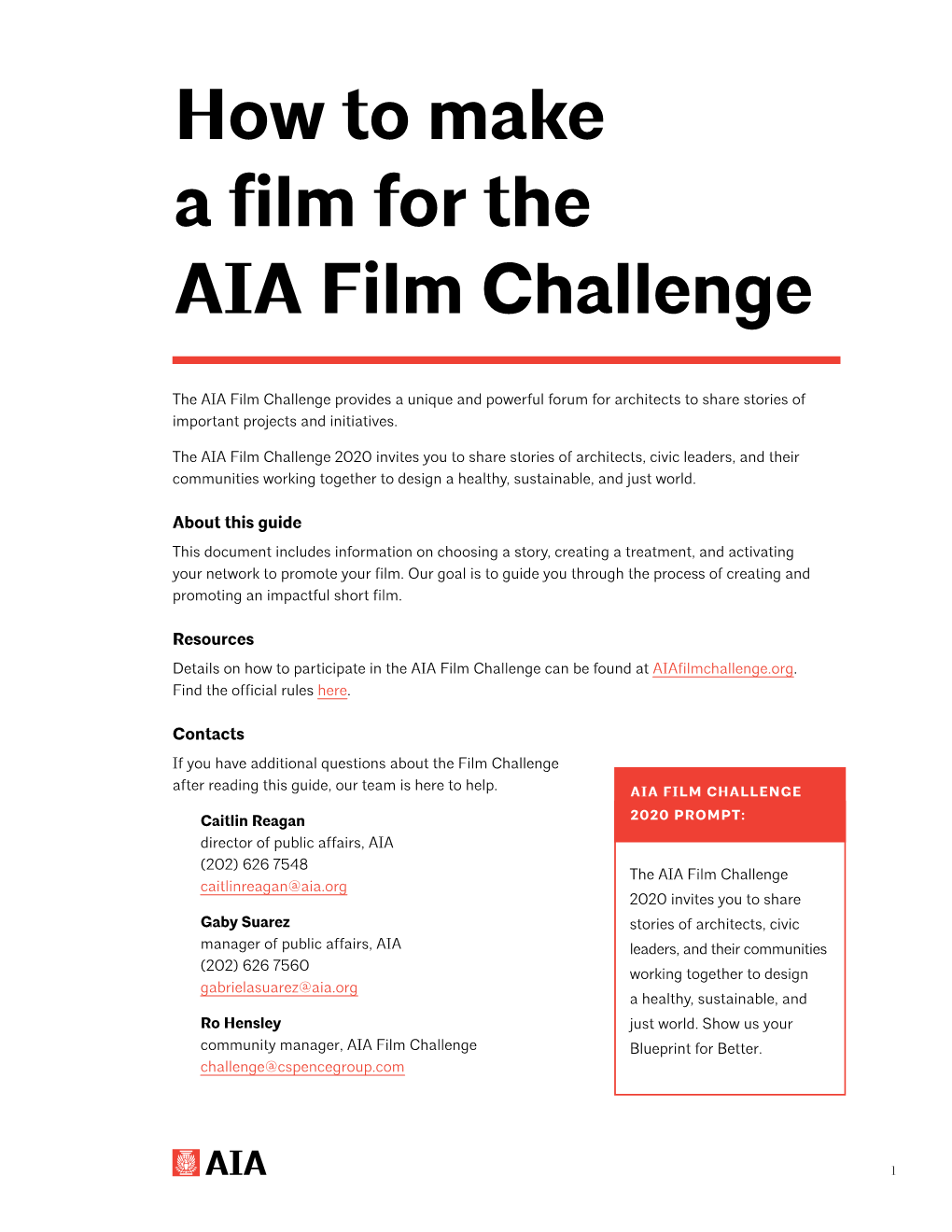 AIA Film Challenge 2020