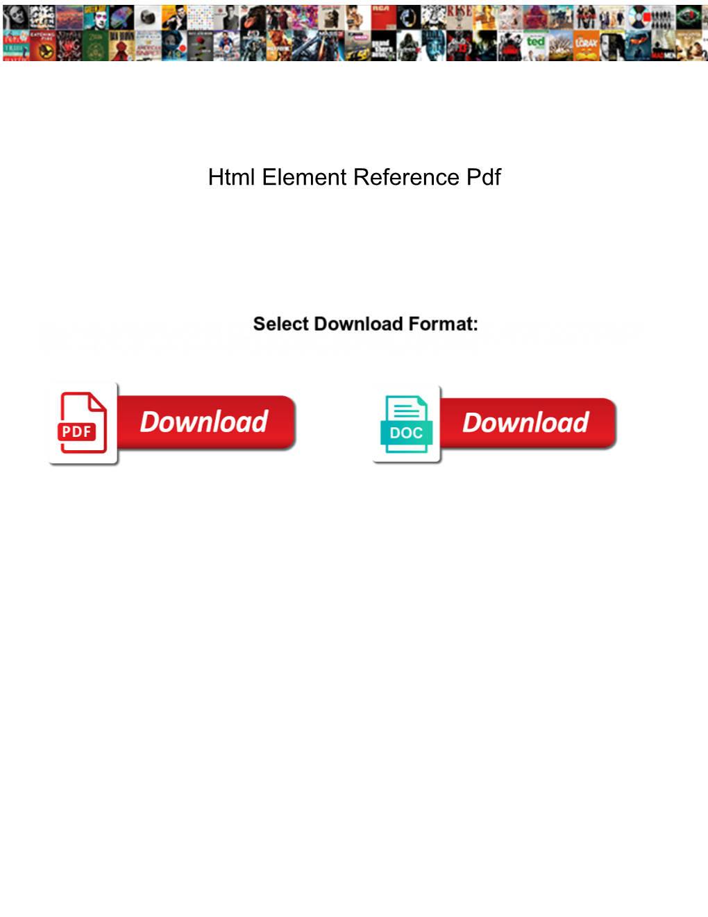 Html Element Reference Pdf