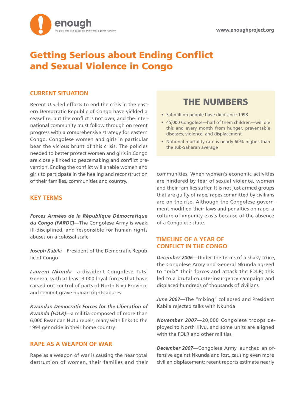 Getting Serious About Ending Conflict and Sexual Violence in Congo