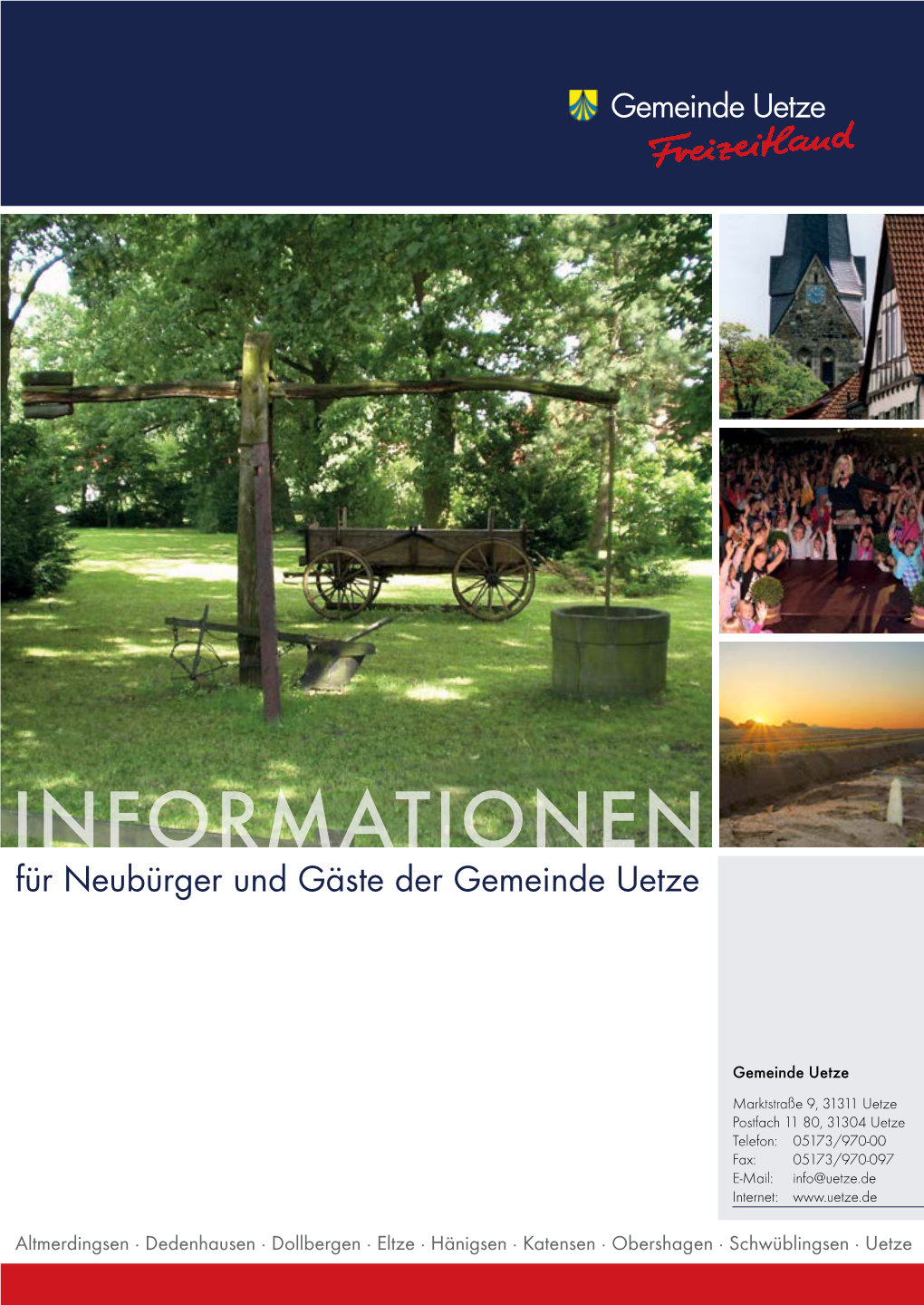 INFORMATIONEN. Für Neubürger Und Gäste Der Gemeinde Uetze