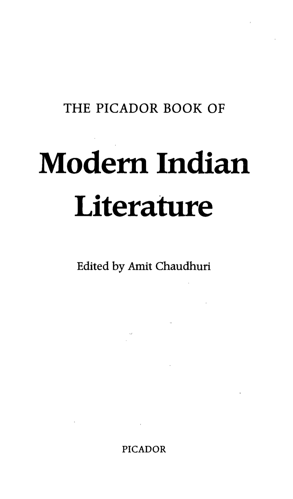 Modern Indian Literature