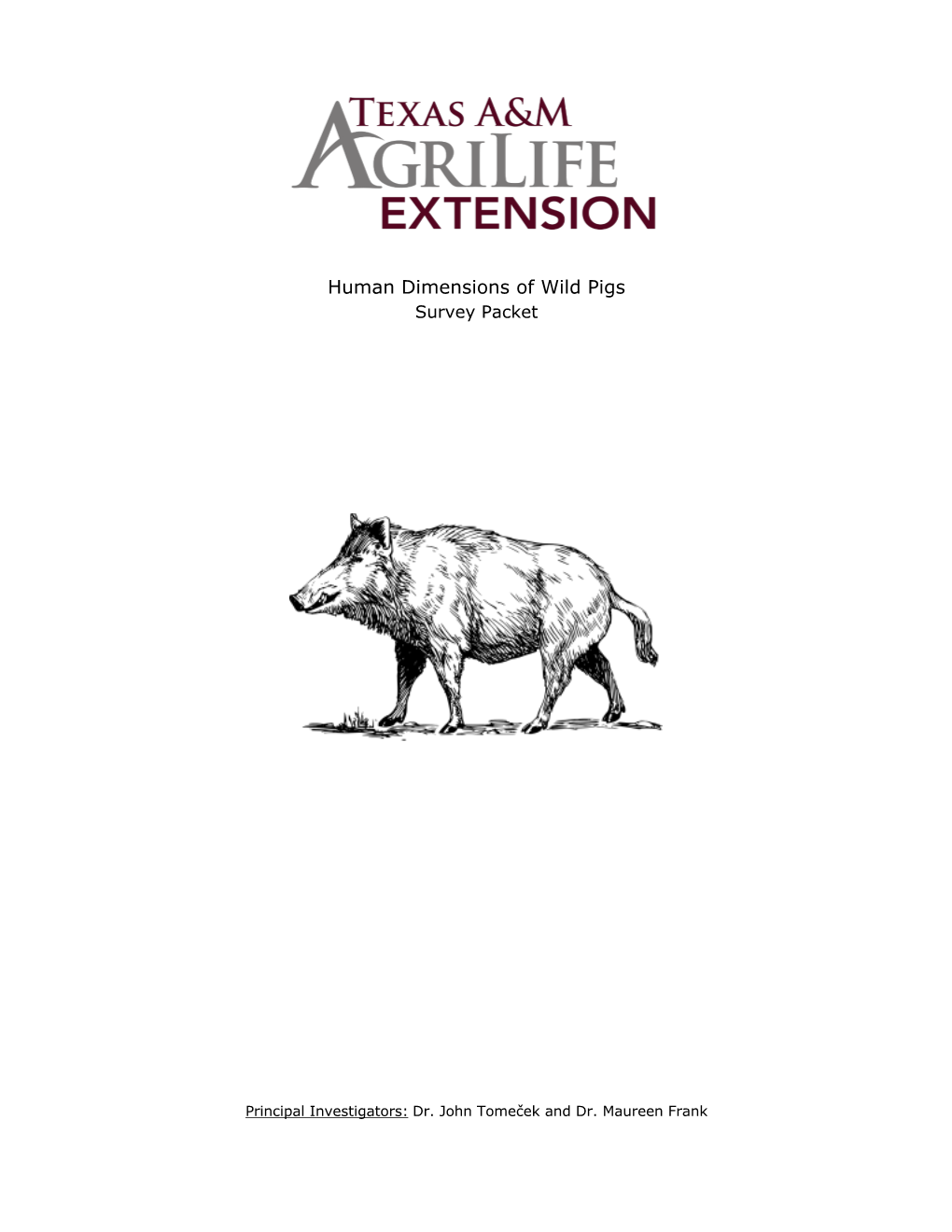 Human Dimensions of Wild Pigs Survey Packet