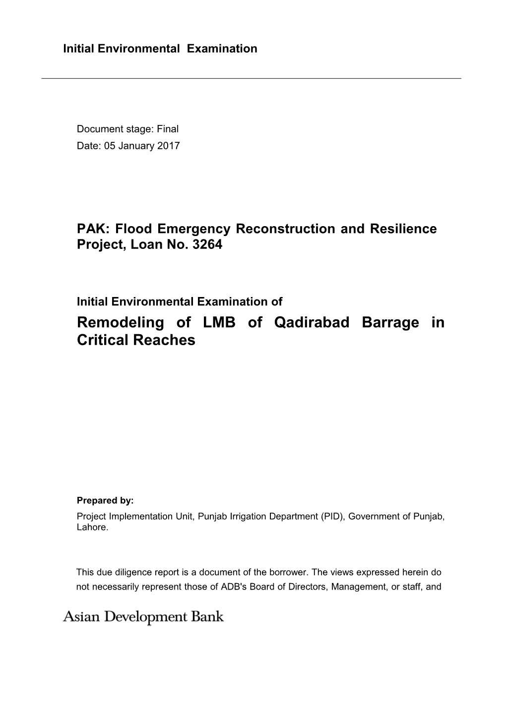 Remodeling of LMB of Qadirabad Barrage in Critical Reaches