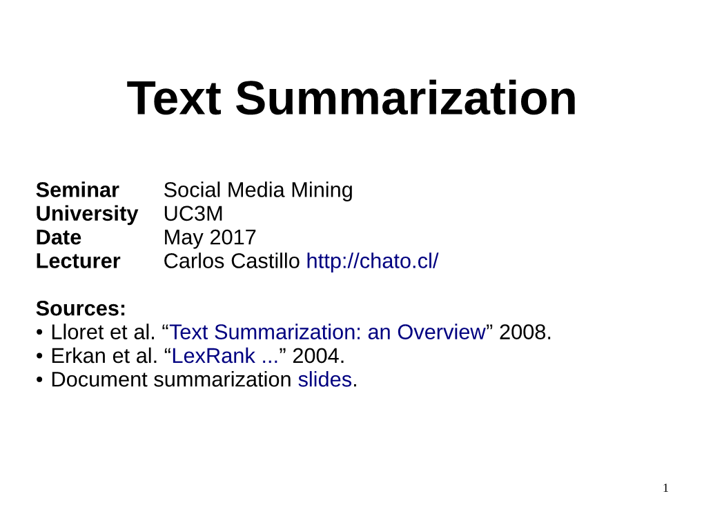 Text Summarization