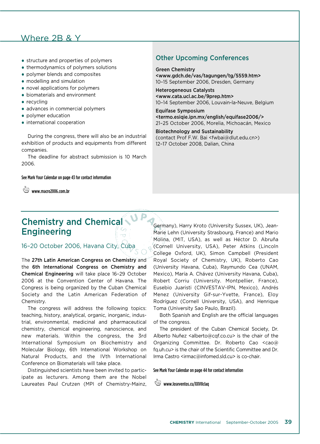 Chemistry and Chemical Engineering