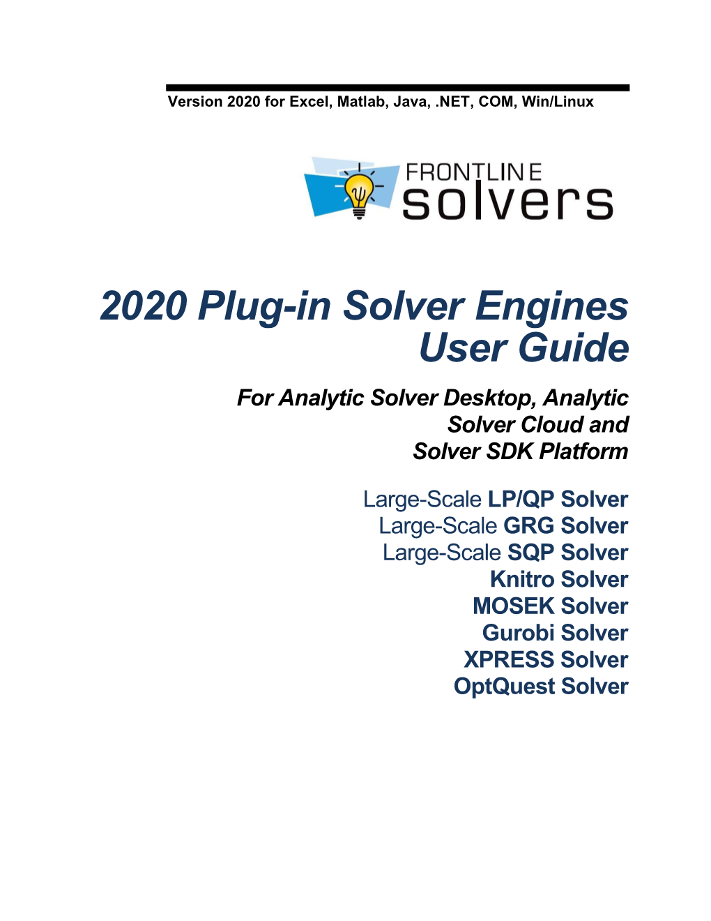 Solver Engine User's Guide V11.5