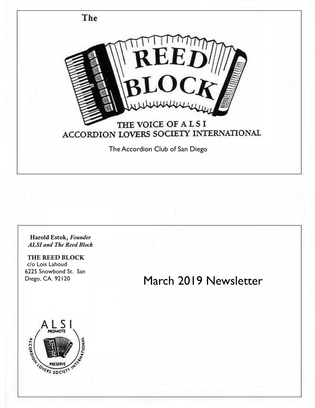 March 2019 Newsletter