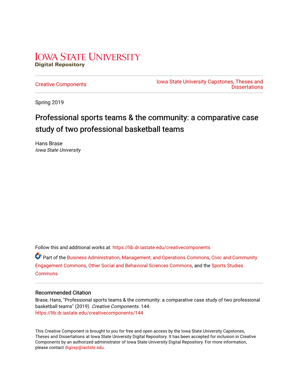 A Comparative Case Study of Two Professional Basketball Teams