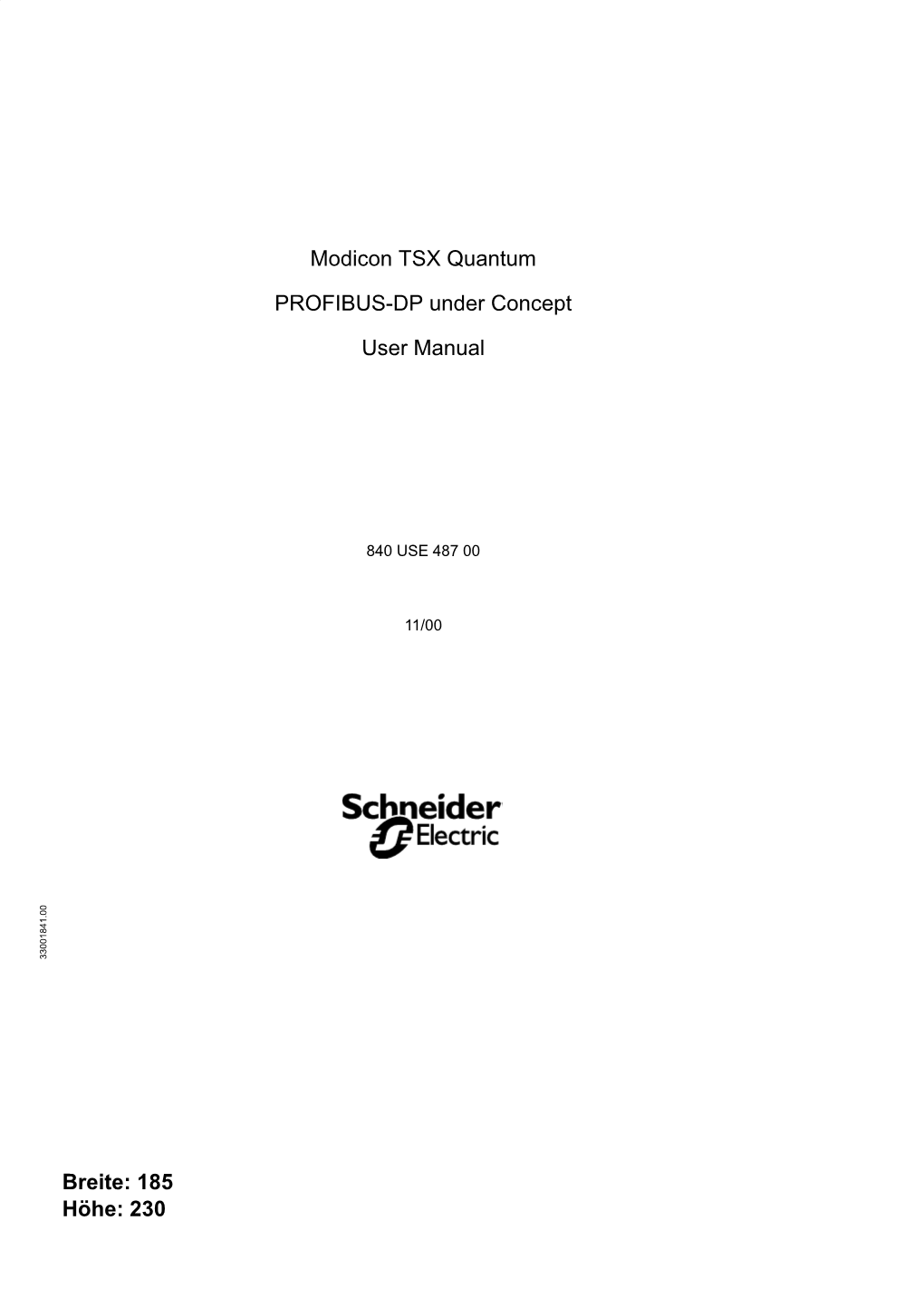 230 Modicon TSX Quantum PROFIBUS-DP Under Concept User