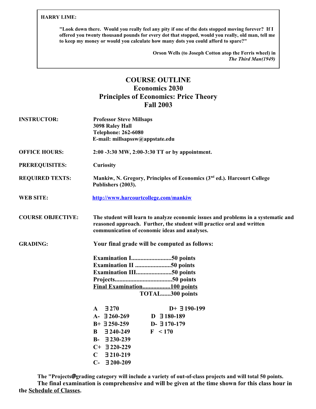 Principles of Economics: Price Theory