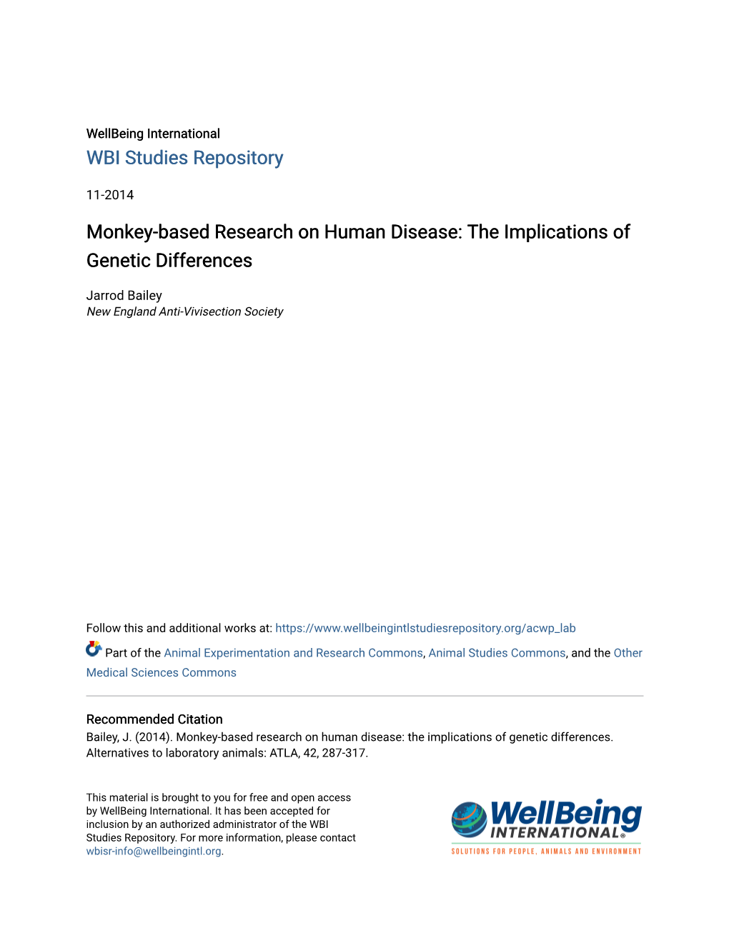 Monkey-Based Research on Human Disease: the Implications of Genetic Differences