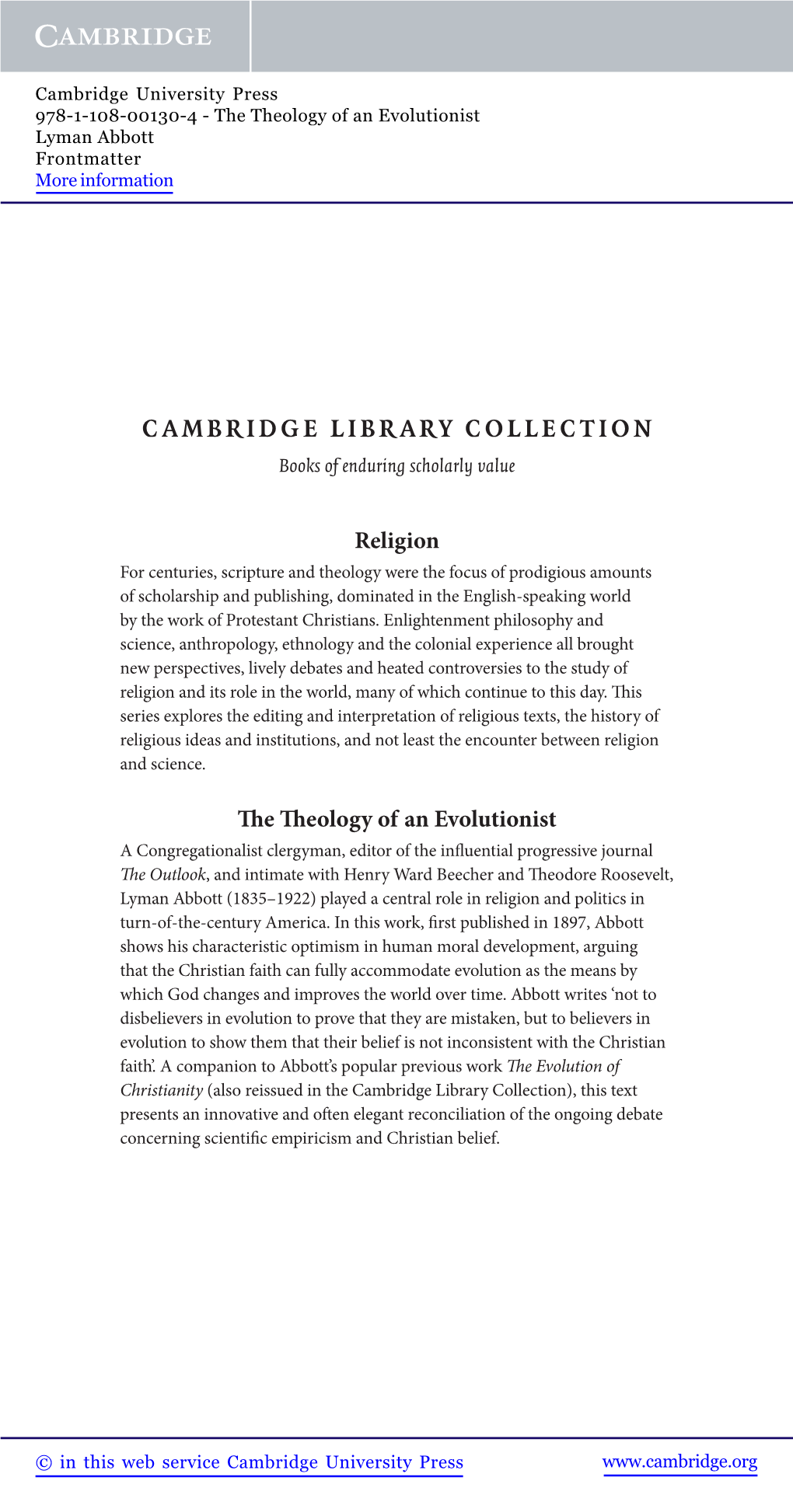 CAMBRIDGE LIBRARY COLLECTION Books of Enduring Scholarly Value