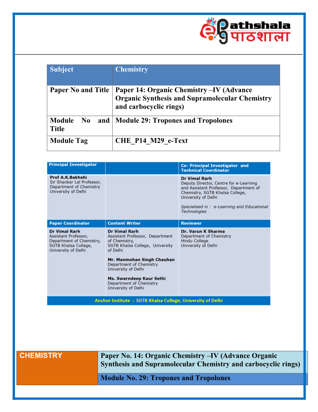 Bsc Chemistry