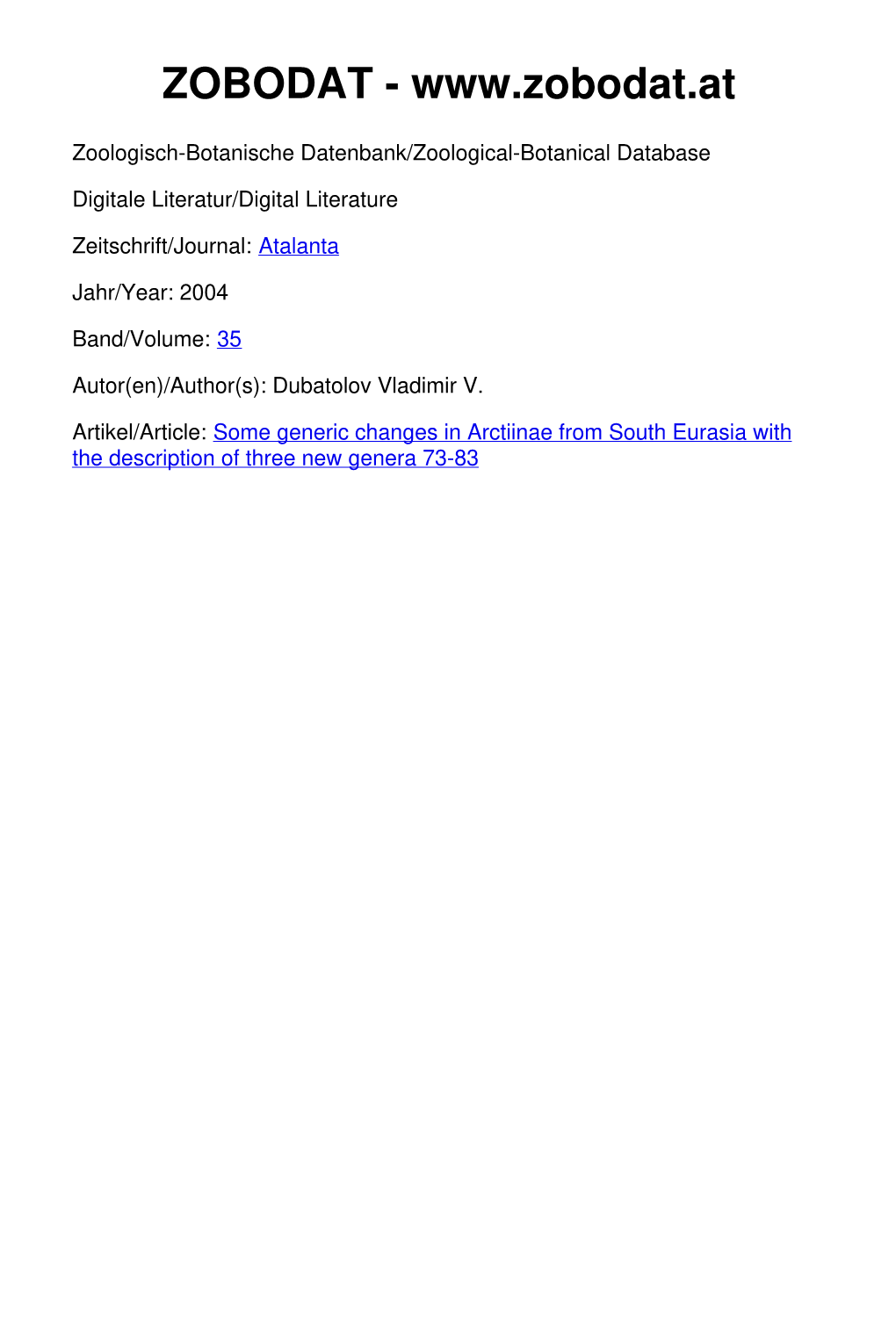 Some Generic Changes in Arctiinae from South Eurasia with The