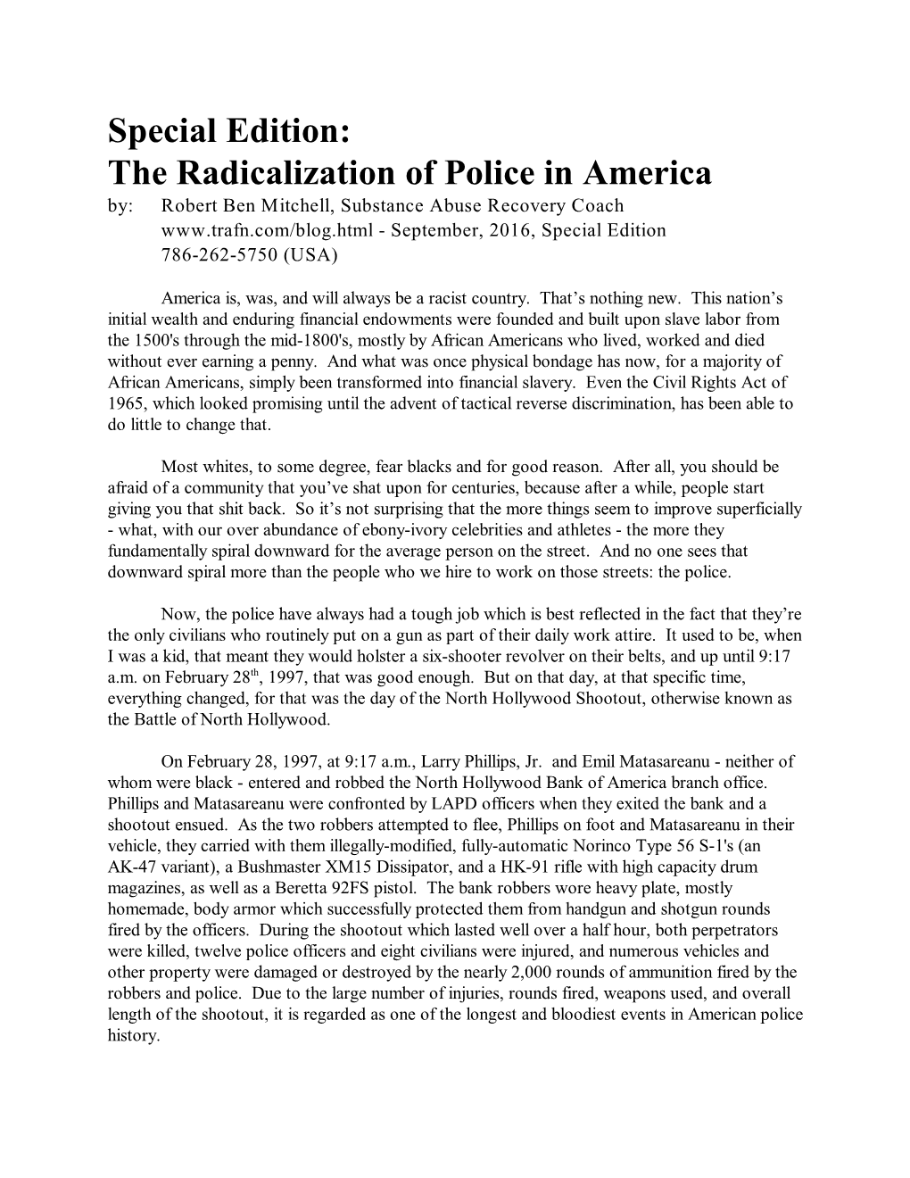 Special Edition: the Radicalization of Police in America