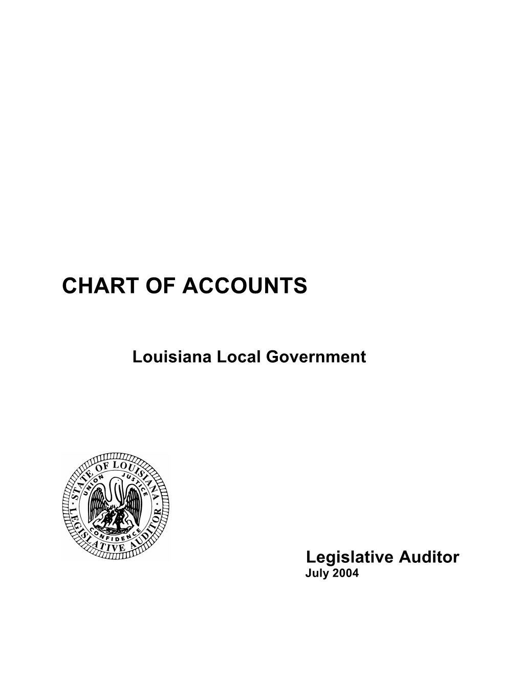 Chart of Accounts Louisiana Local Government