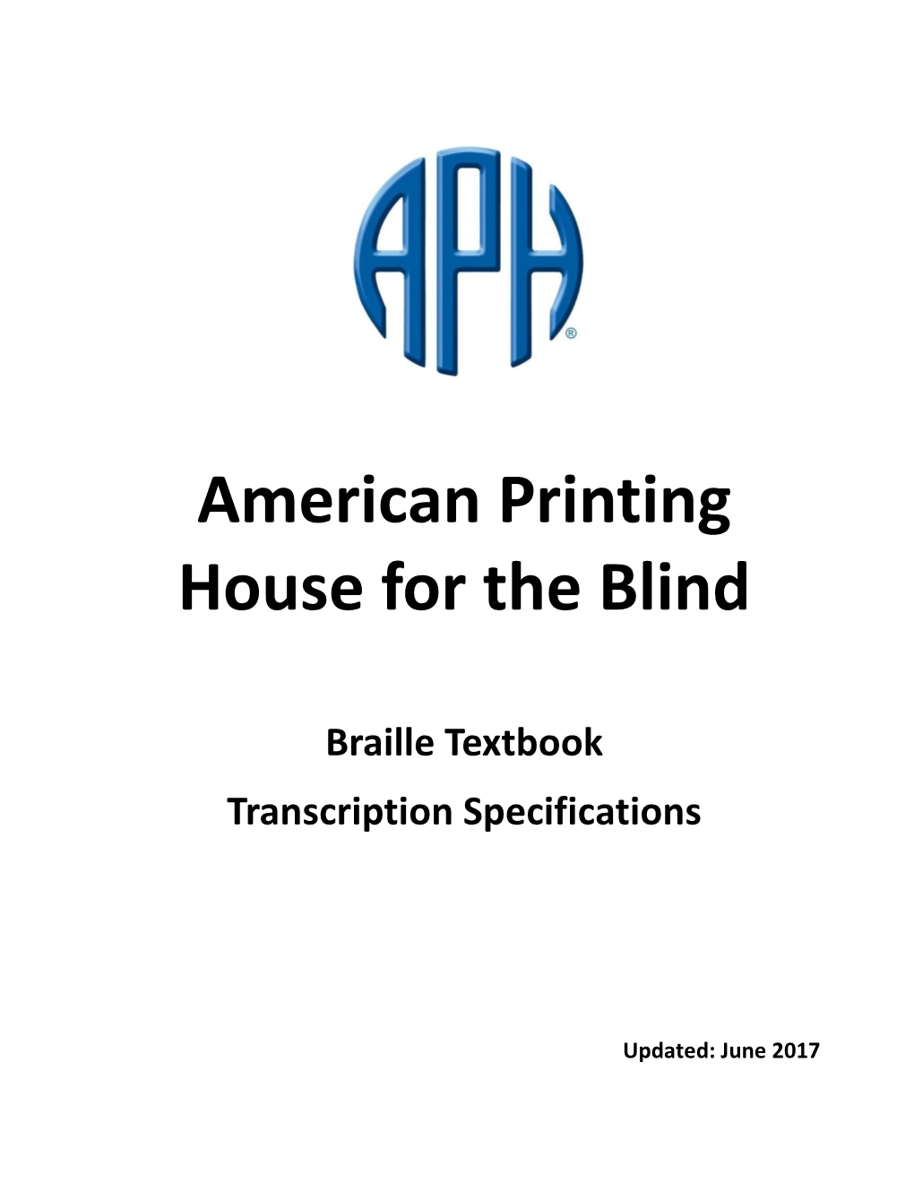 Braille Textbook Transcription Specifications