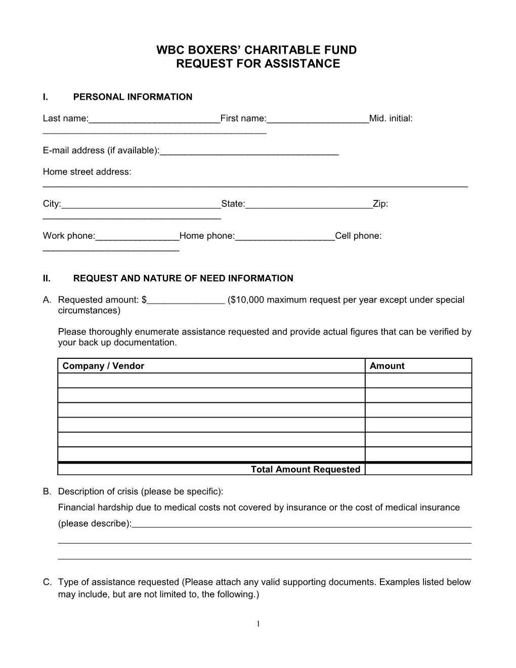NCF WBC Boxer's Charitable Fund Application (00050062)