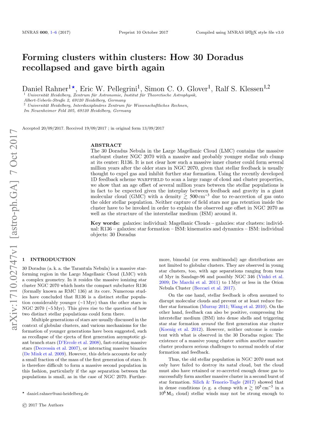 Forming Clusters Within Clusters: How 30 Doradus Recollapsed and Gave Birth Again