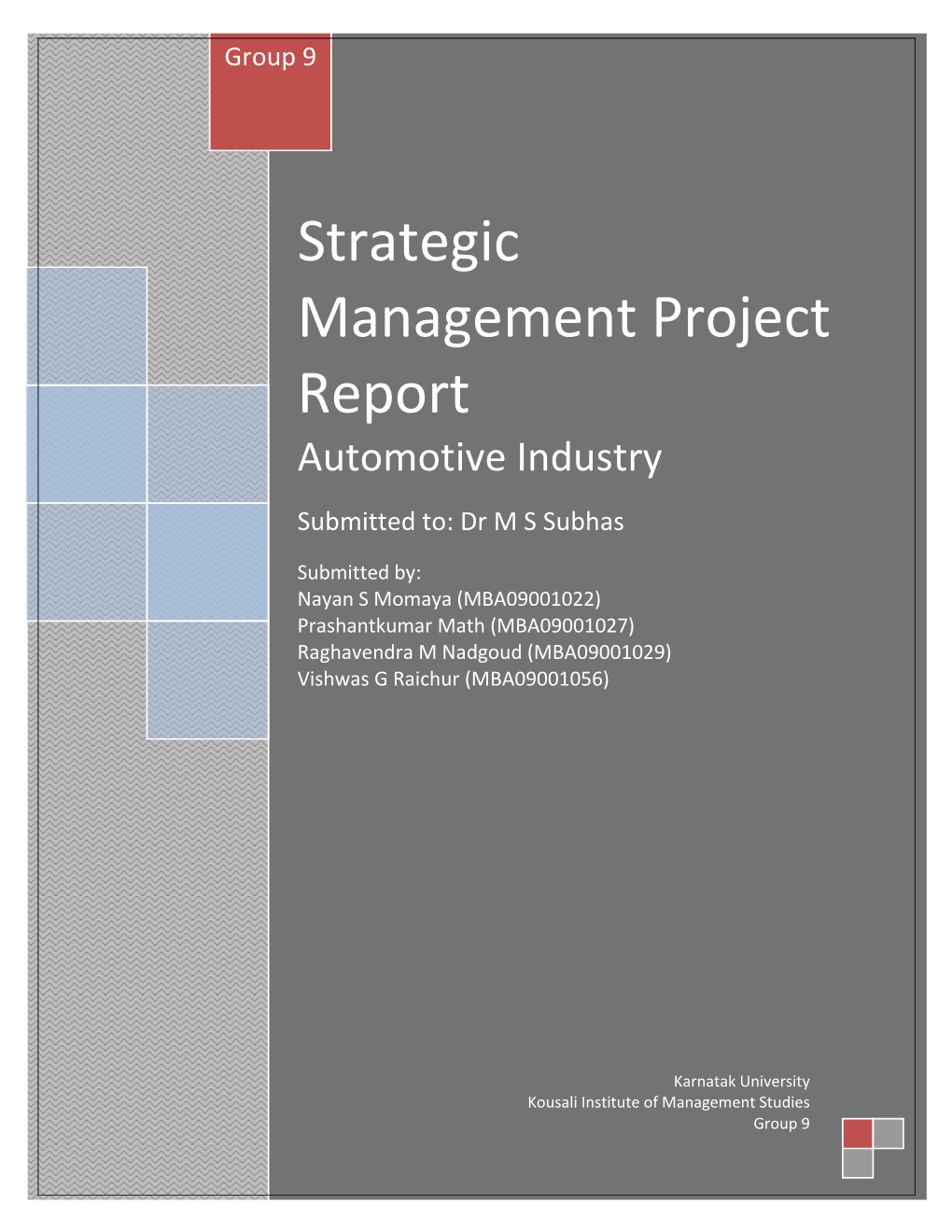Strategic Management Project Report Automotive Industry
