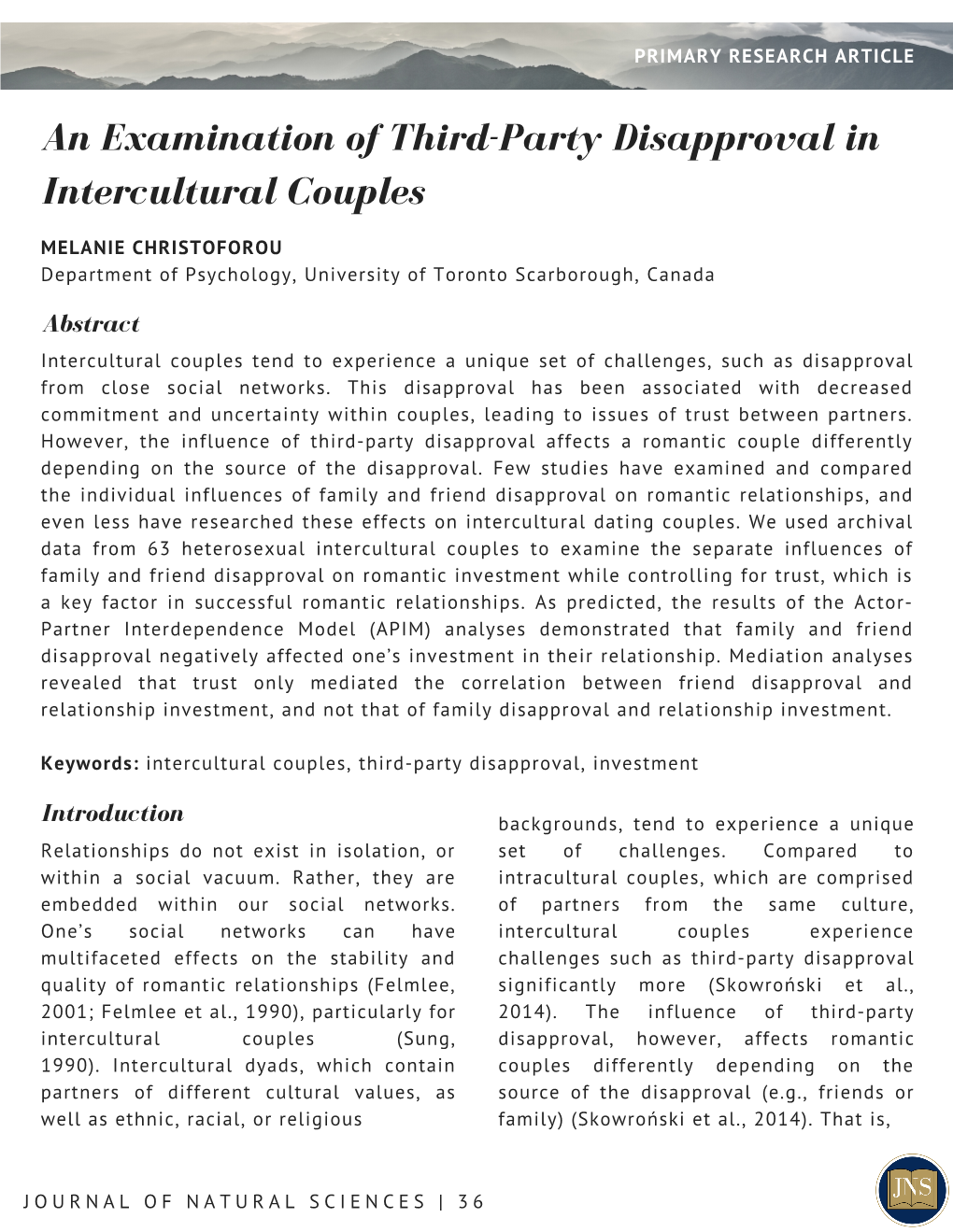 An Examination of Third-Party Disapproval in Intercultural Couples