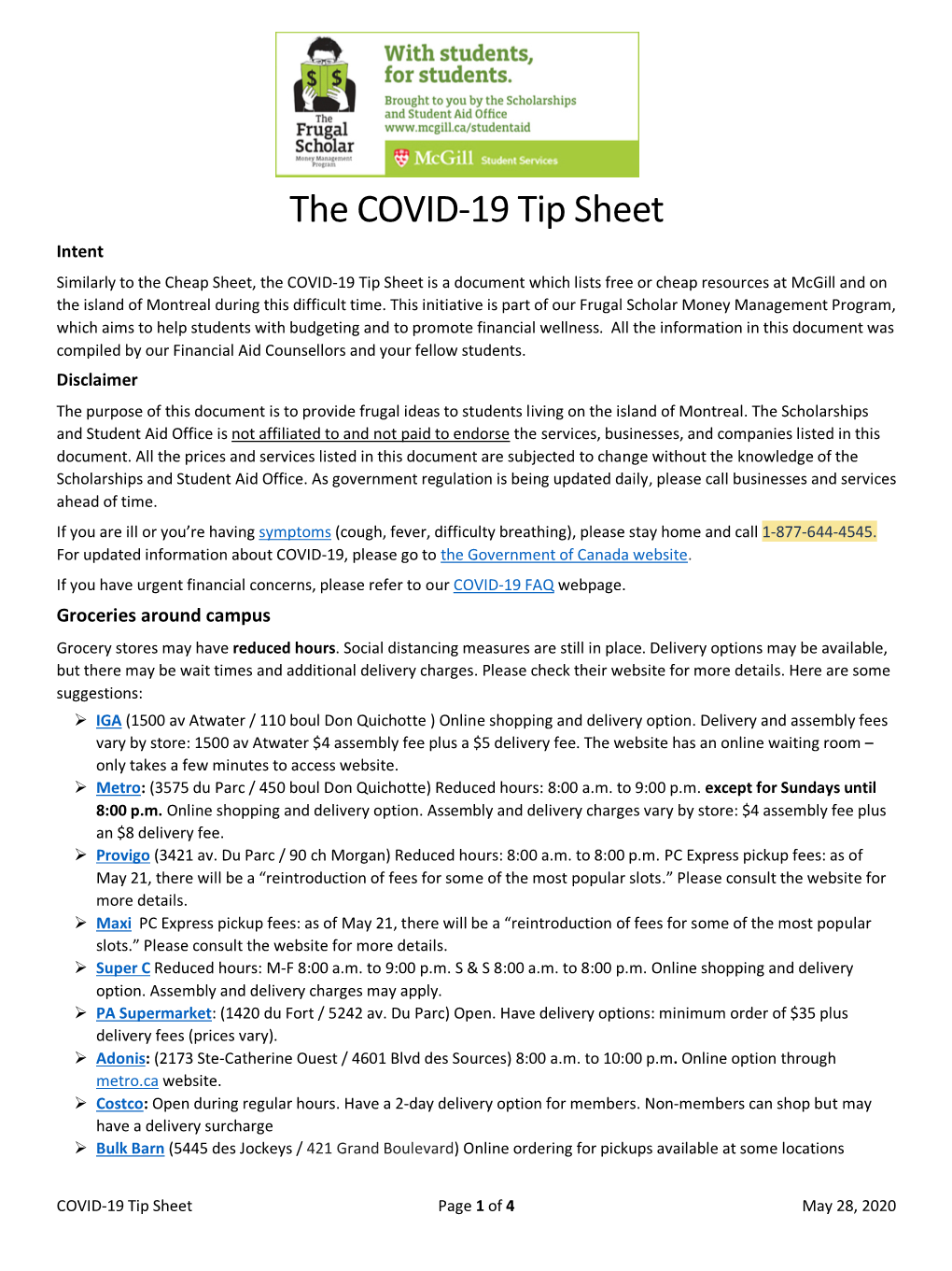 COVID-19 Tip Sheet
