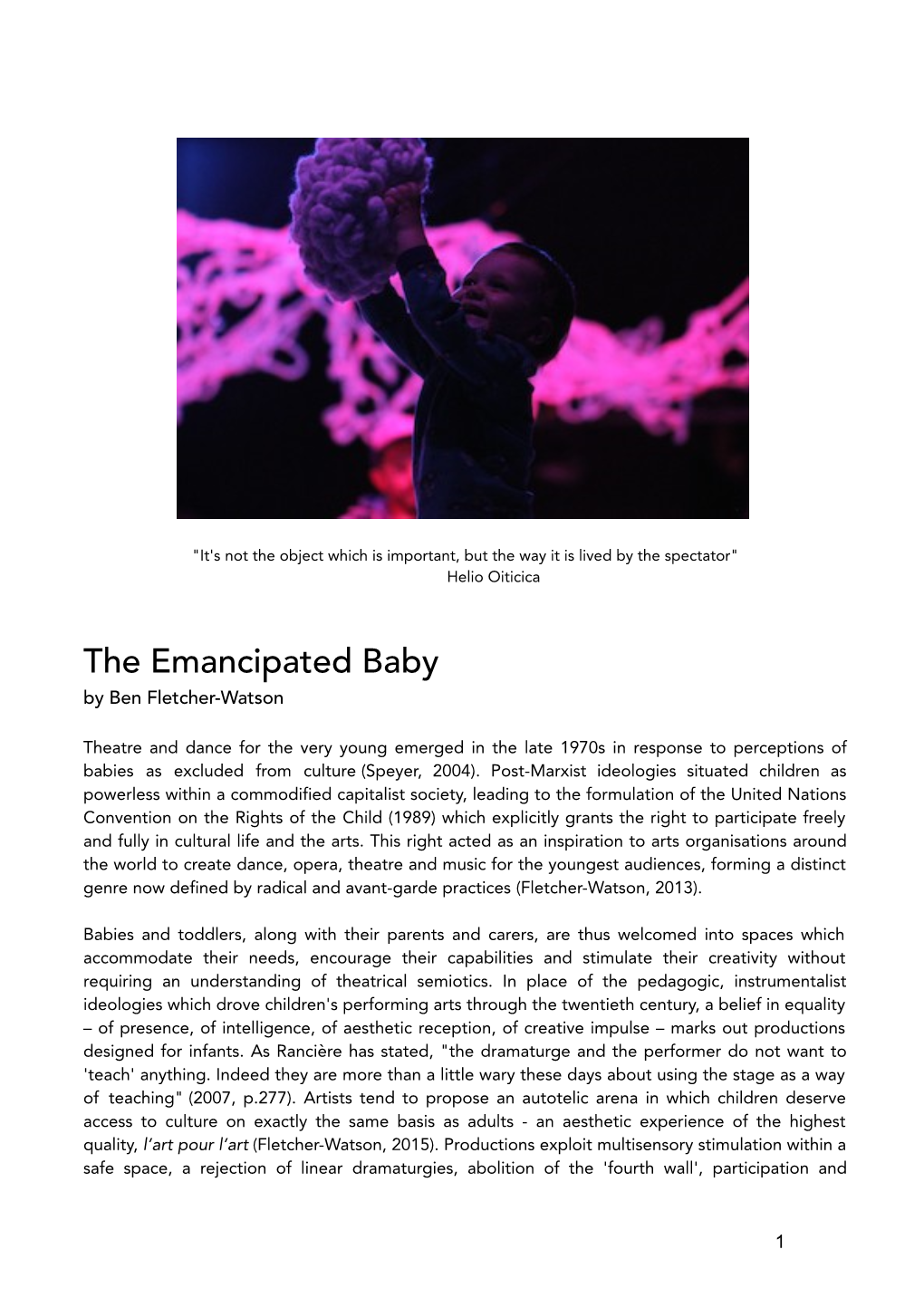 The Emancipated Baby by Ben Fletcher-Watson.Pdf