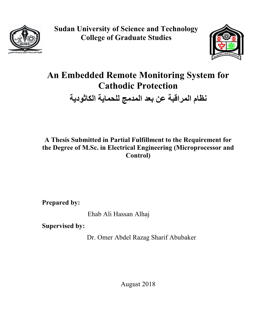 An Embedded Remote Monitoring System for Cathodic Protection ﻧظﺎم