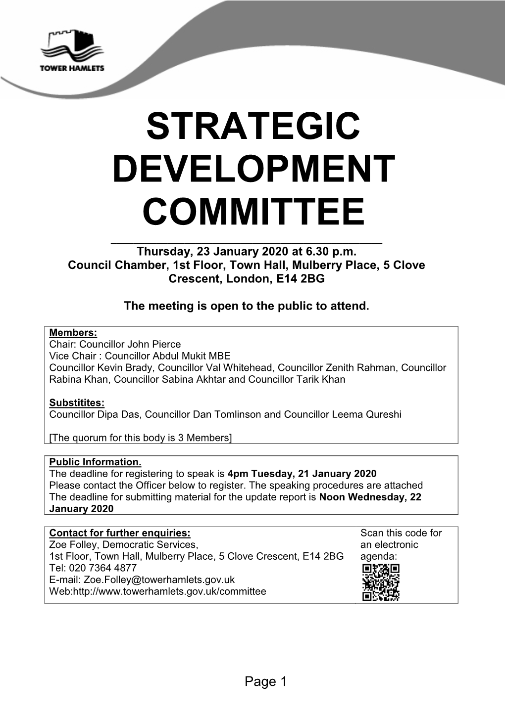 (Public Pack)Agenda Document for Strategic Development Committee