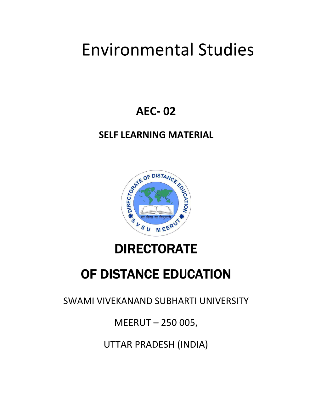 Environmental Science(AEC-02)