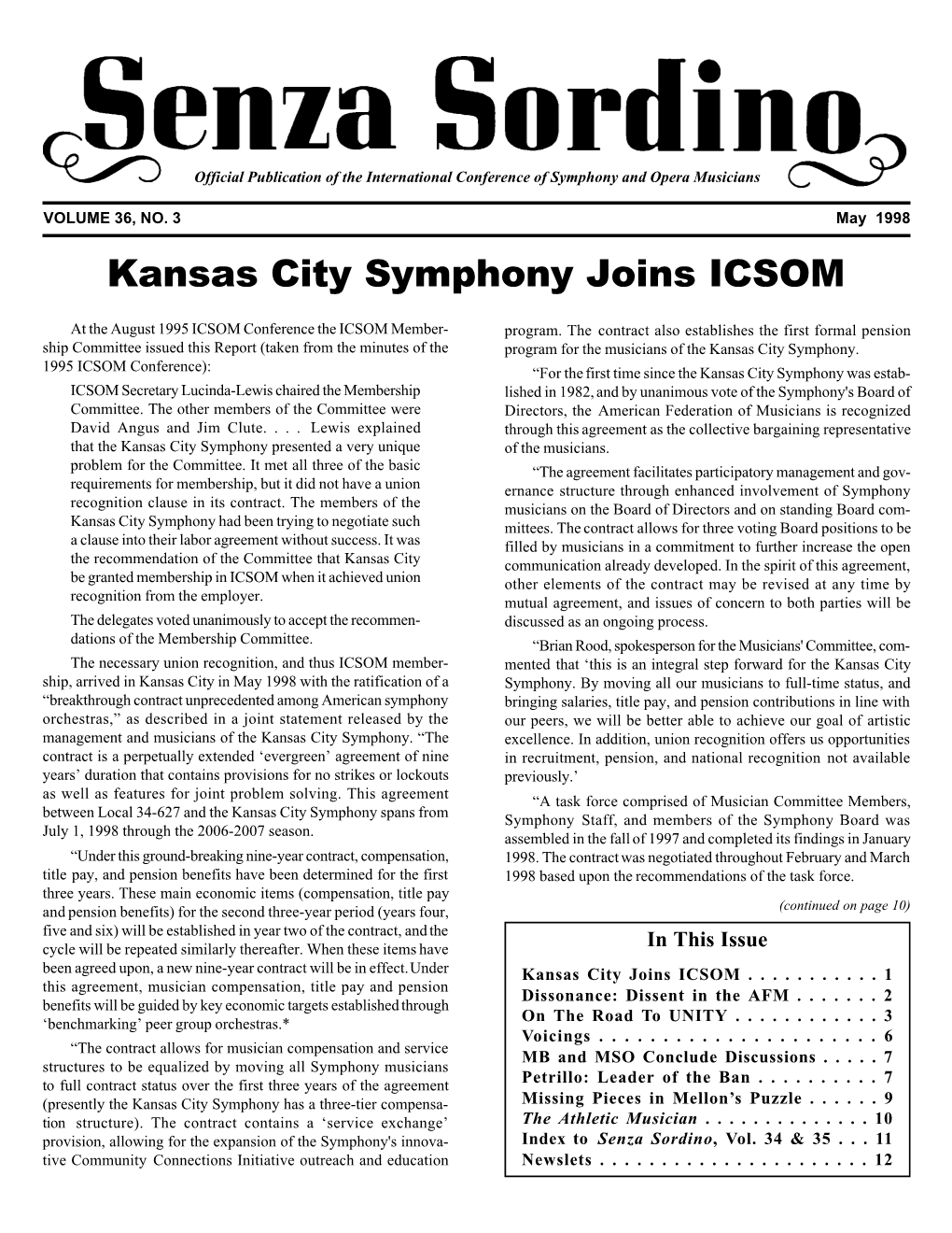 Kansas City Symphony Joins ICSOM