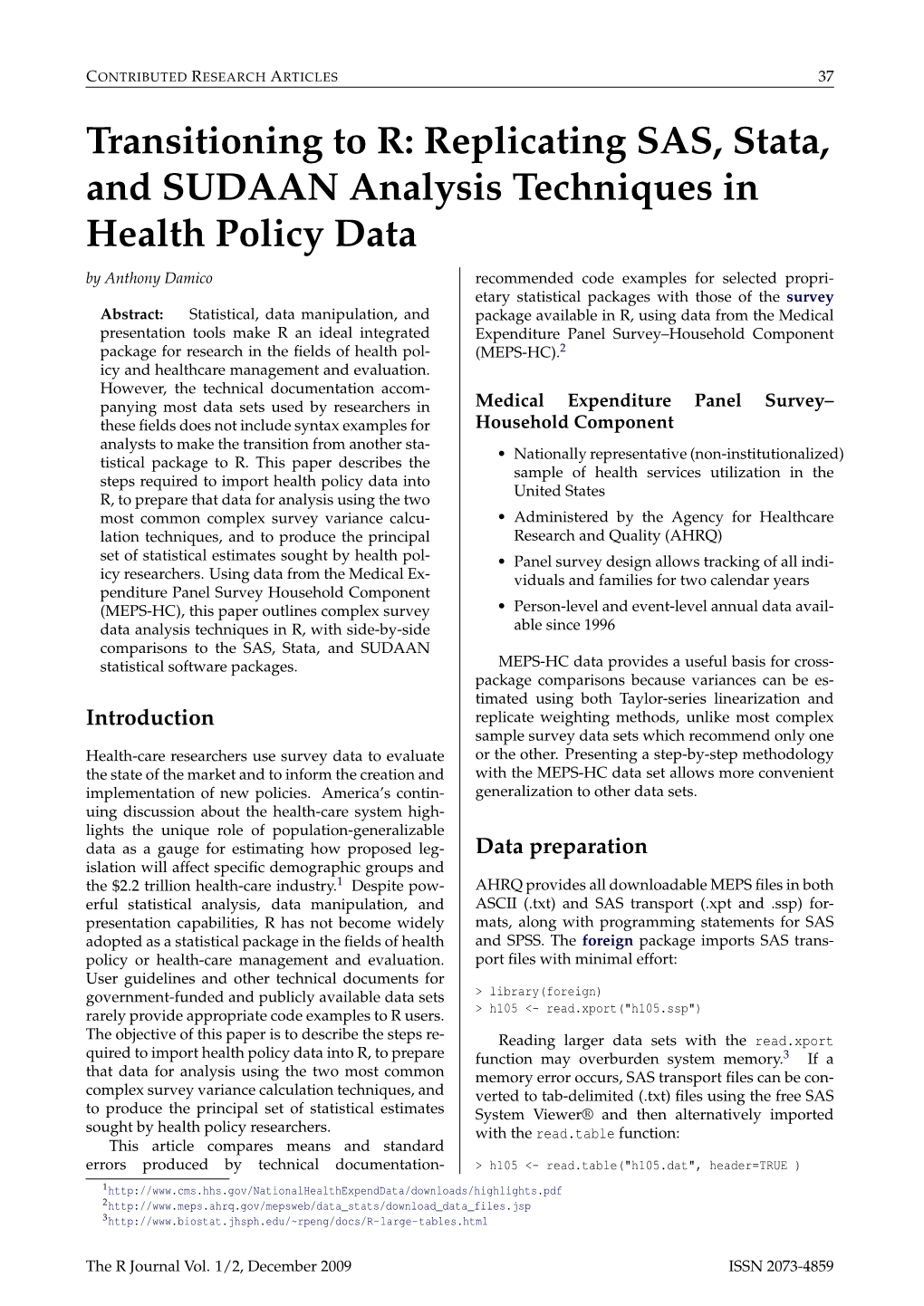 Replicating SAS, Stata, and SUDAAN Analysis Techniques in Health