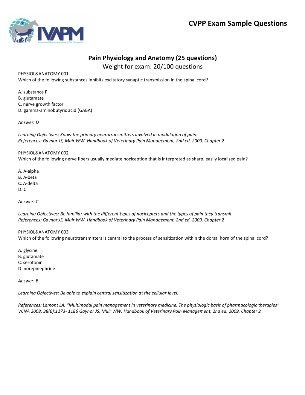 CVPP Exam Sample Questions