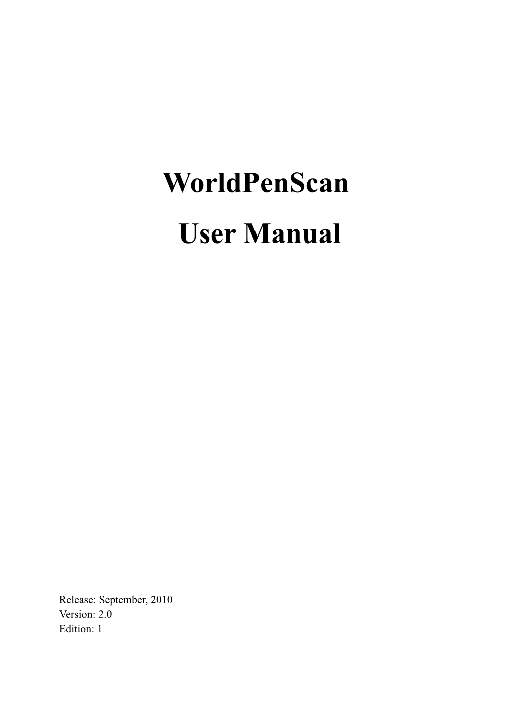 Worldpenscan User Manual