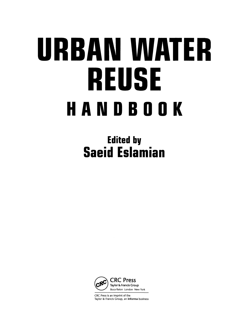 Urban Water Reuse Handbook