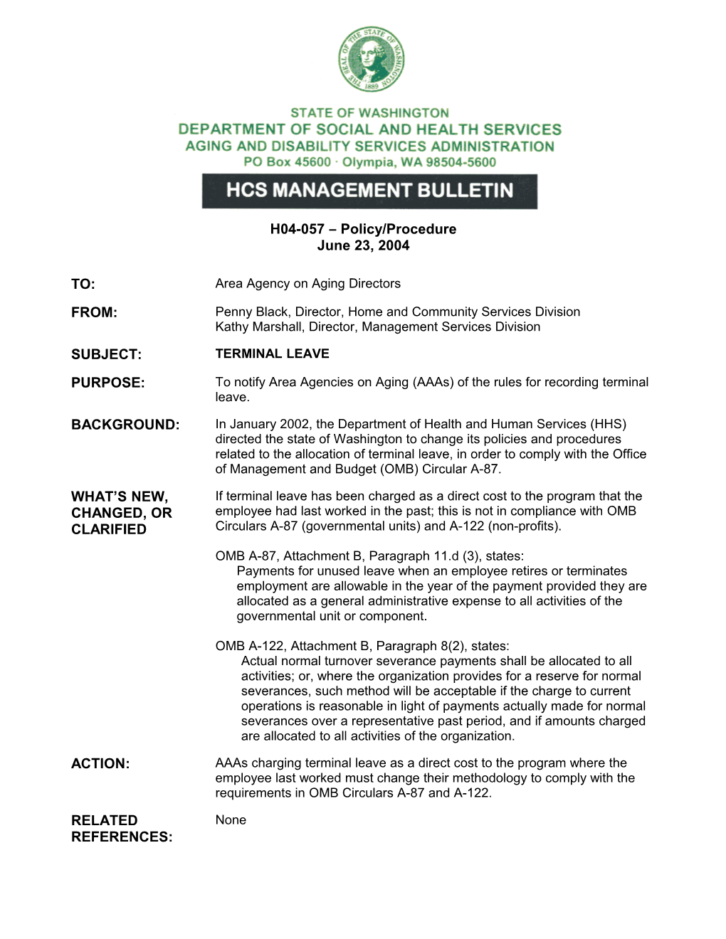 H04-057 Policy/Procedure