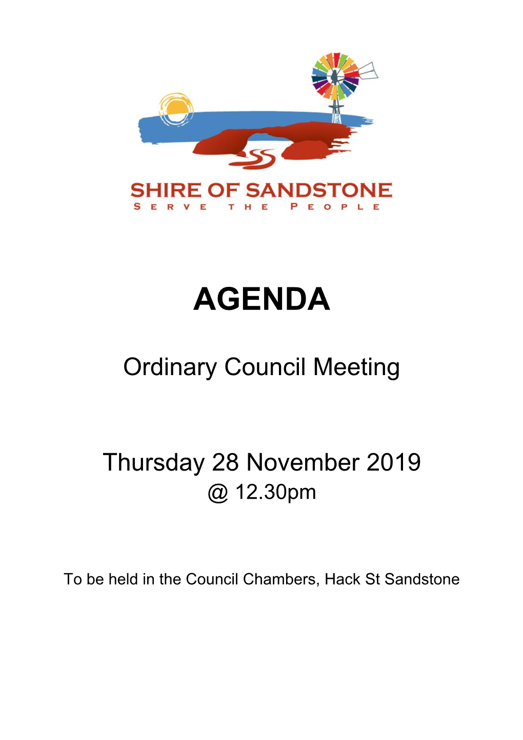 Agenda Ordinary Council Meeting 28 November 2019
