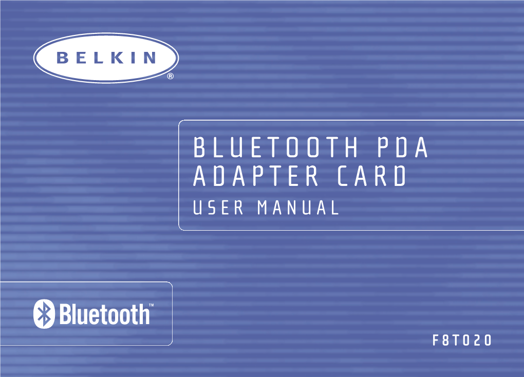 Bluetooth Pda Adapter Card User Manual