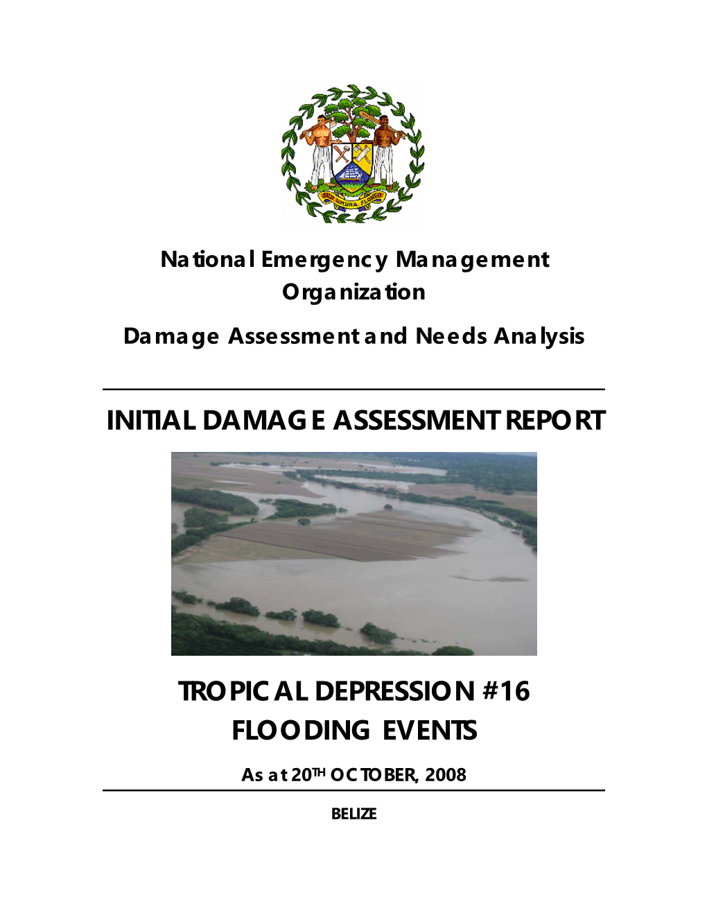 Initial Damage Assessment Report Tropical Depression