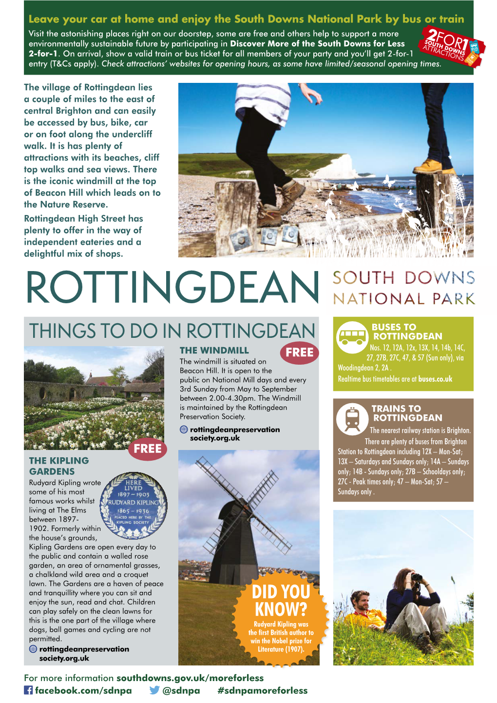 Rottingdean Lies a Couple of Miles to the East of Central Brighton and Can Easily Be Accessed by Bus, Bike, Car Or on Foot Along the Undercliff Walk