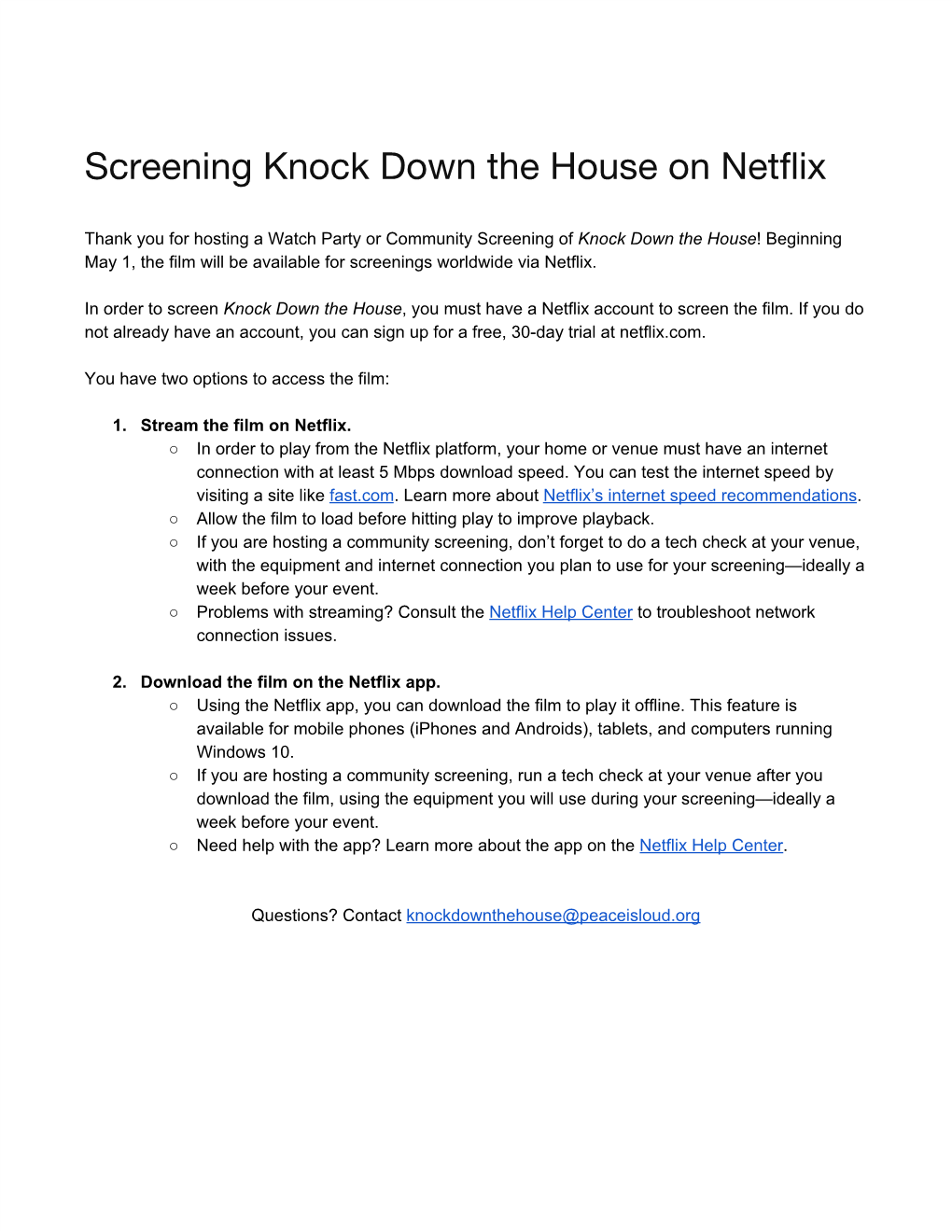 Screening Knock Down the House on Netflix