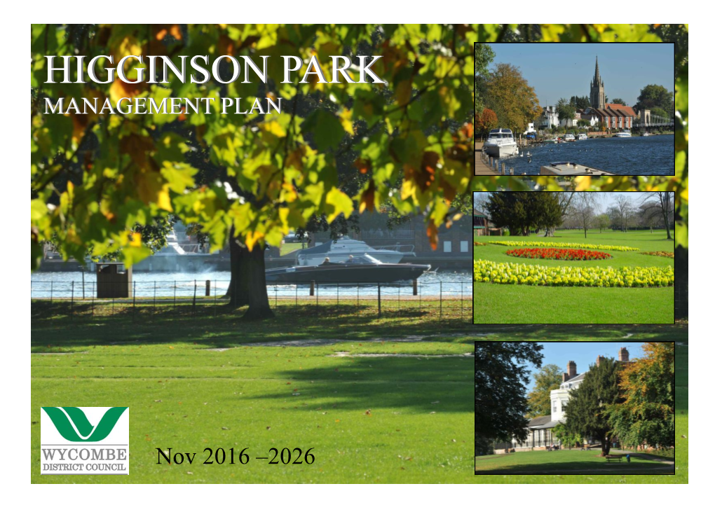 Higginson Park Management Plan Page 1