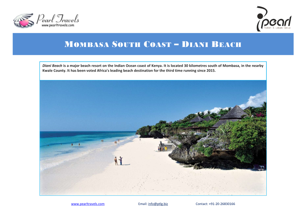 Mombasa South Coast – Diani Beach