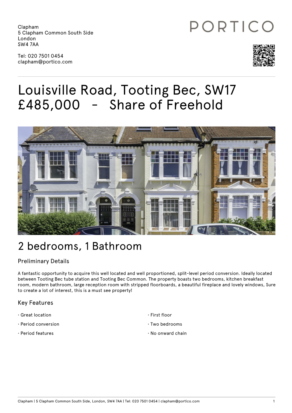 Louisville Road, Tooting Bec, SW17 £485000