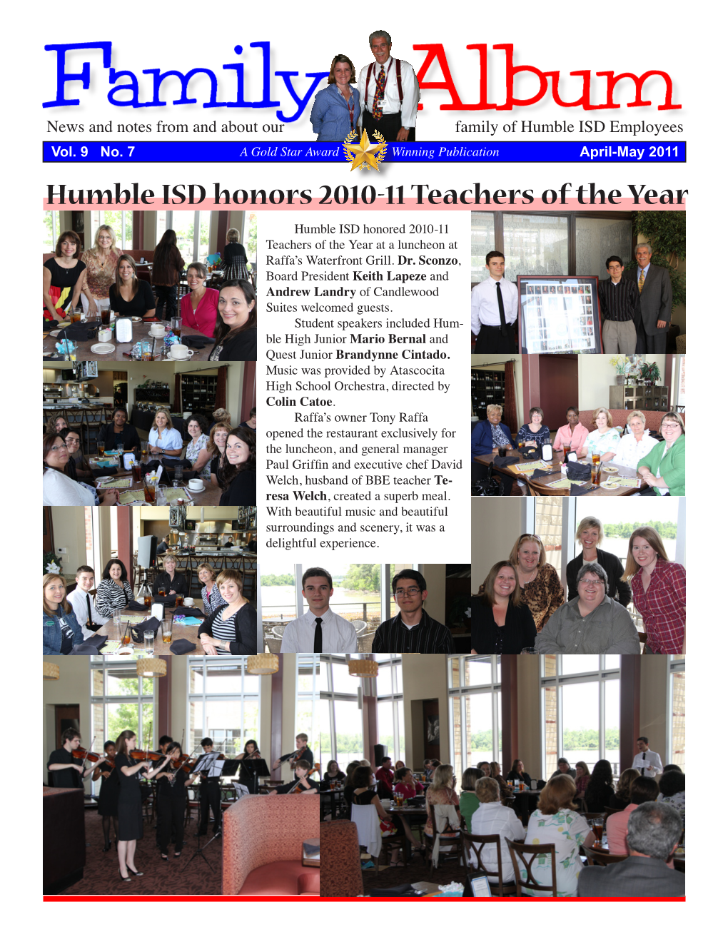Humble ISD Honors 2010-11 Teachers of the Year
